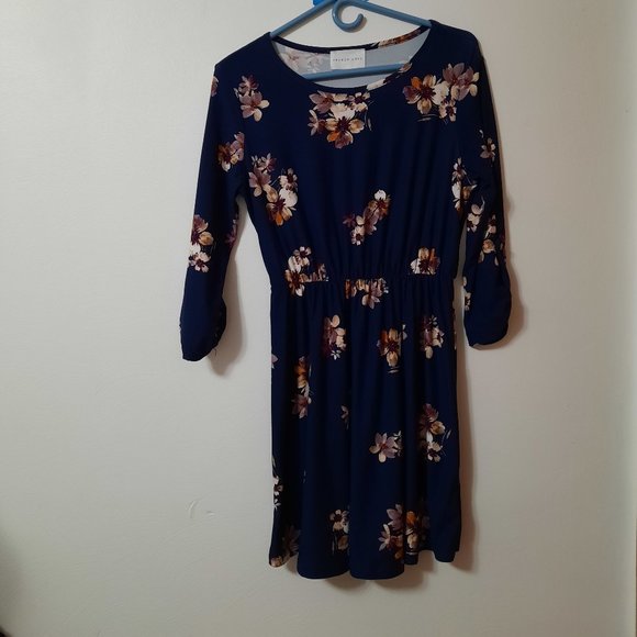 french grey murphy brushed knit dress French Grey | Dresses | French Grey Murphy Brushed Knit Dress Navy Floral Print Size L
